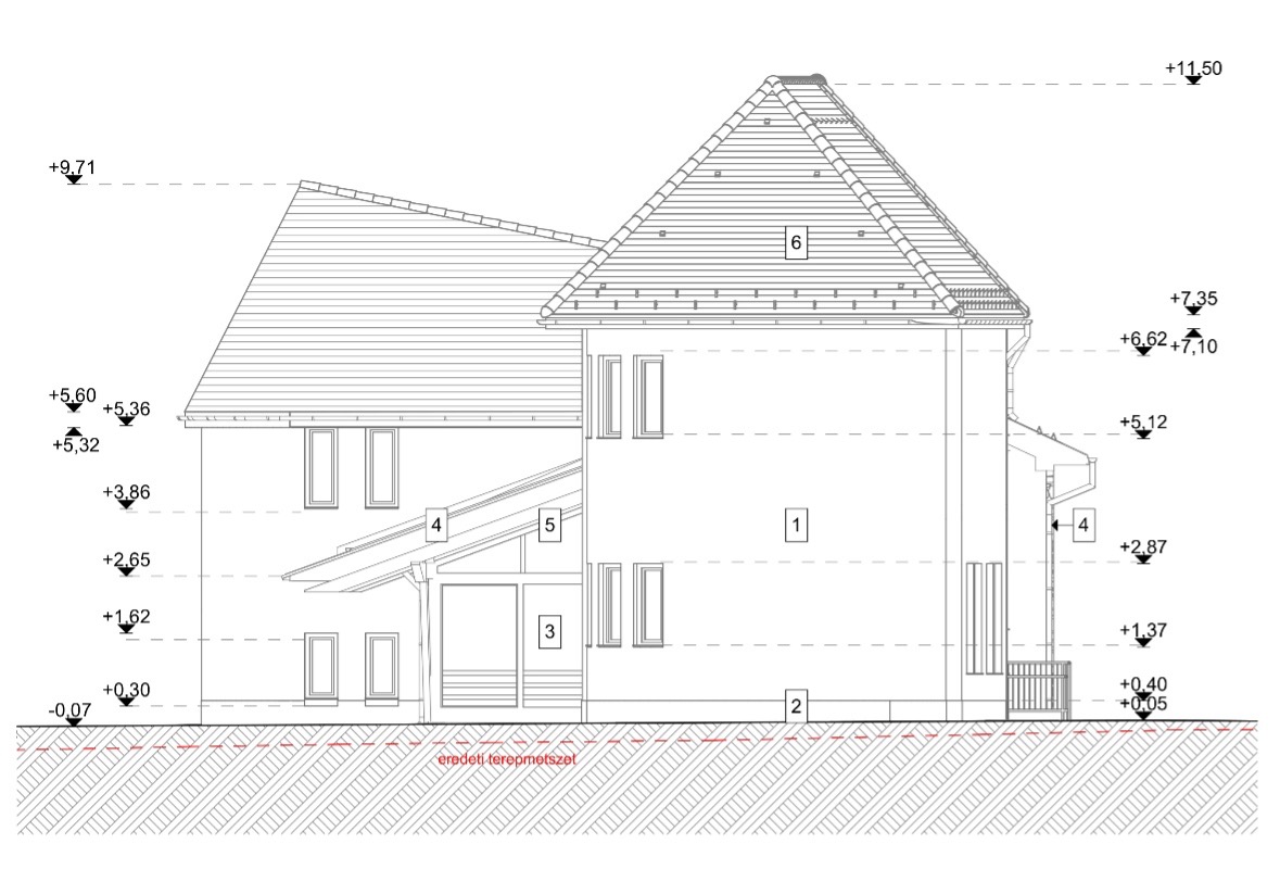 A Búzaszem tornatermének keleti homlokzata