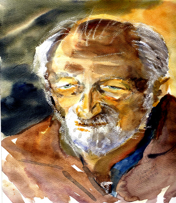 Varga Éva:: Mesterem, Nyilasi Tibor portréja, akvarell, 2006